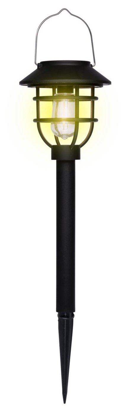 Solar-Gartenlaterne mit Steckaufsatz 10 x 37,5 cm – Grundig
