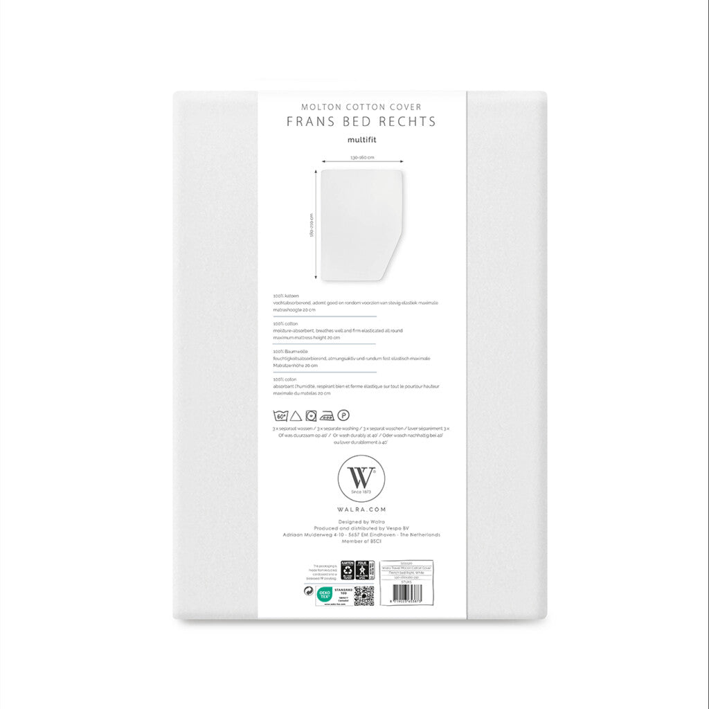 Walra Molton mattress protector white different bed styles