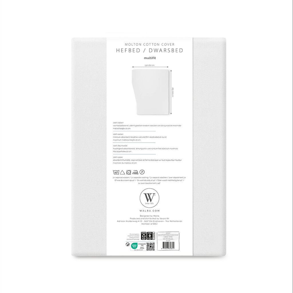 Walra Molton mattress protector white different bed styles