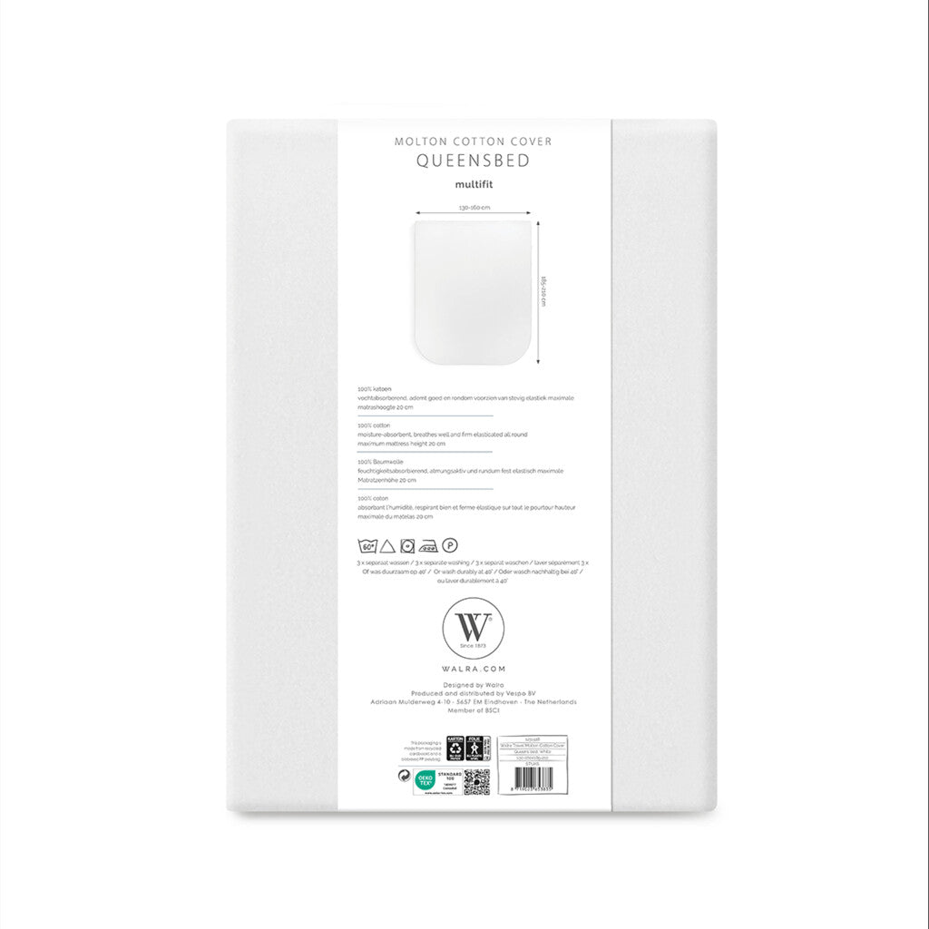 Walra Molton mattress protector white different bed styles