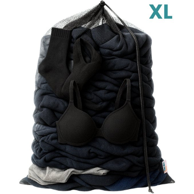 Sac à linge en filet avec fermeture à glissière - noir ou blanc XL - L 95 x 70 cm - CC