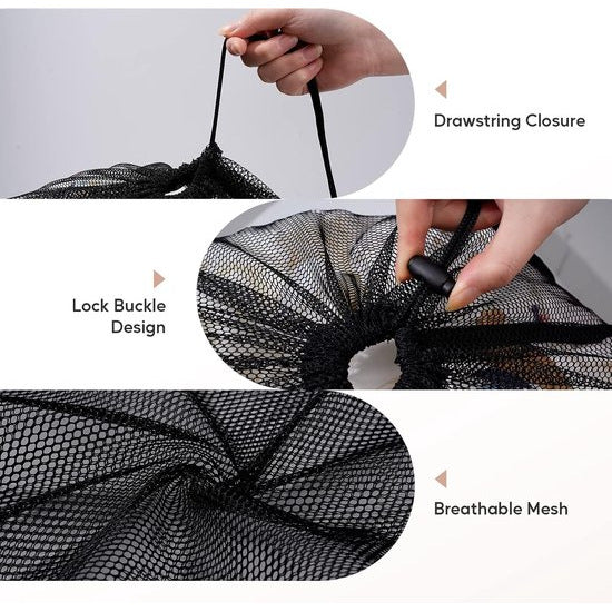 Sac à linge en filet avec fermeture à glissière - noir ou blanc XL - L 95 x 70 cm - CC