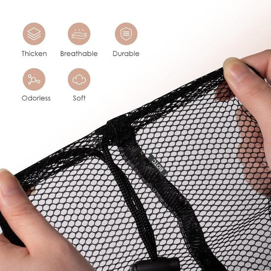 Sac à linge en filet avec fermeture à glissière - noir ou blanc XL - L 95 x 70 cm - CC