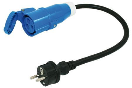 Adapter cable 0.5 meter 3x 2.5mm² with Schuko plug and CEE counter plug - Haba