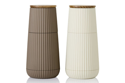 Salt and pepper mills with ceramic grinding mechanisms and oak lids - AdHoc