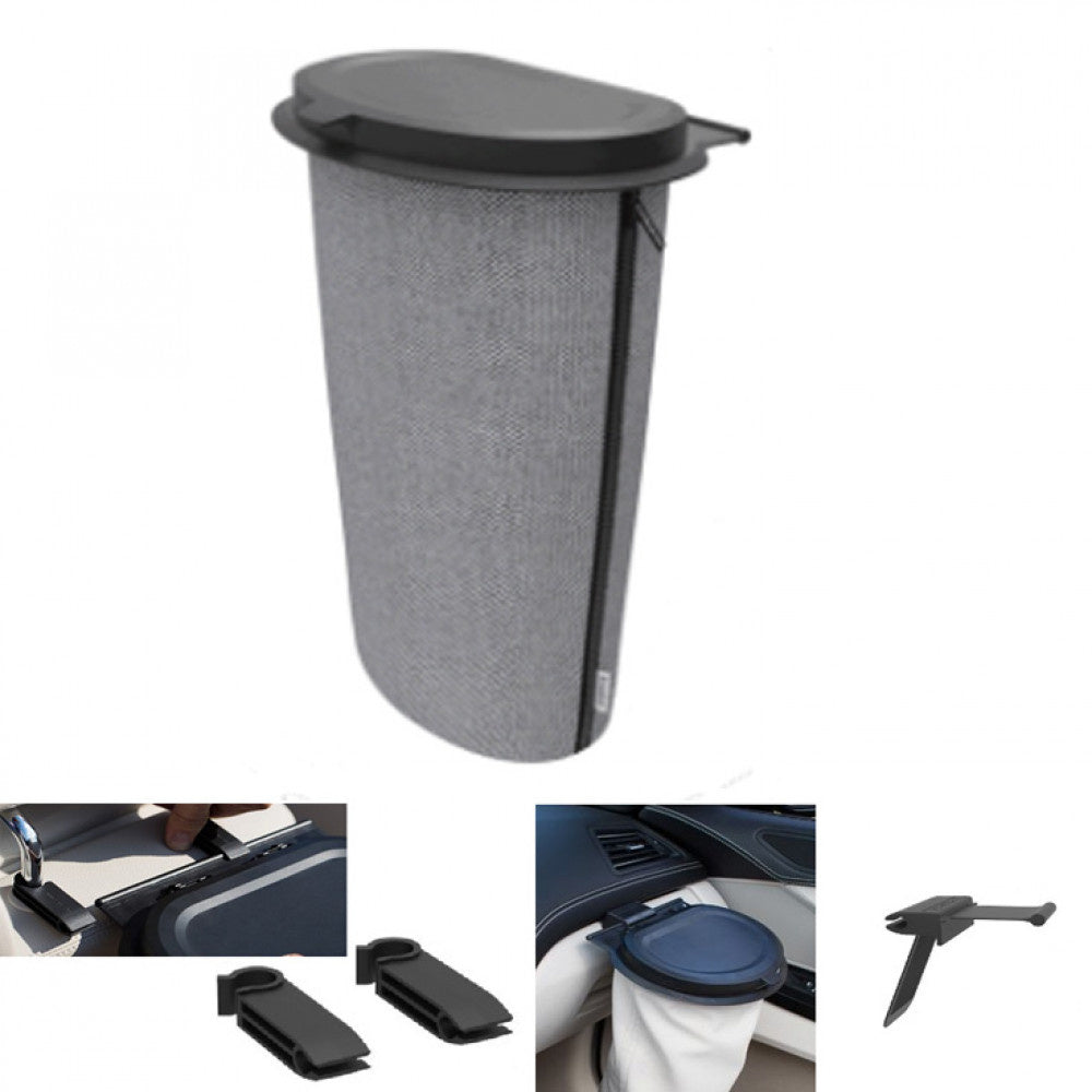 Flextrash sustainable trash can made from recycled PET for RVs and tra