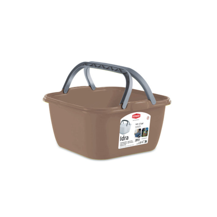 Square 14L wash basin with double carrying handles Idra - Stefanplast