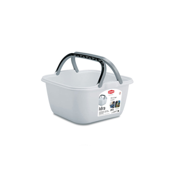 Square 14L wash basin with double carrying handles Idra - Stefanplast