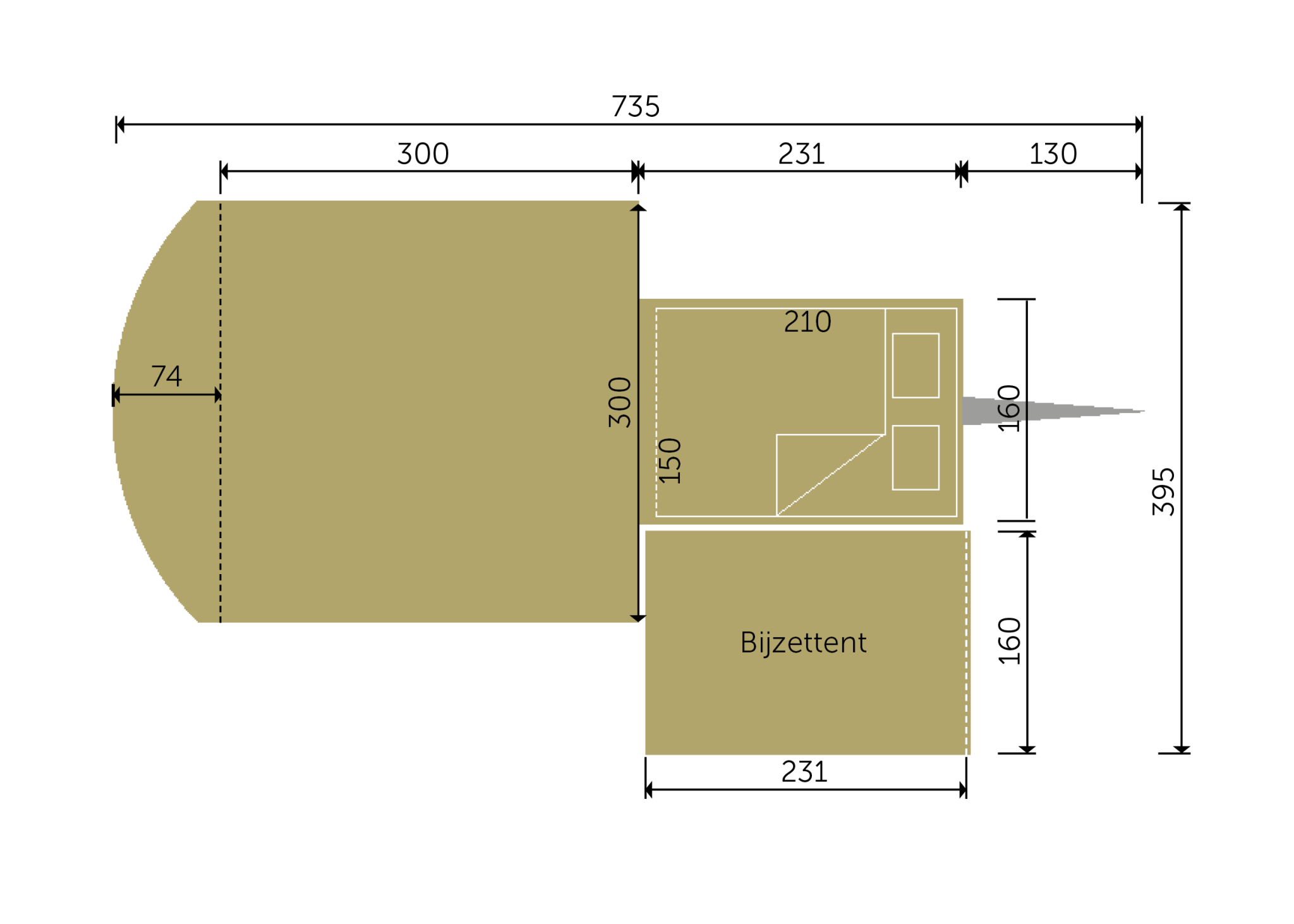 Add-on tent Alpenkreuzer Open Air