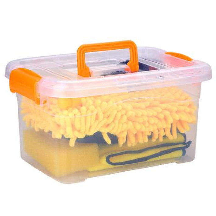 Car cleaning kit of 4 pieces in storage box - Dunlop