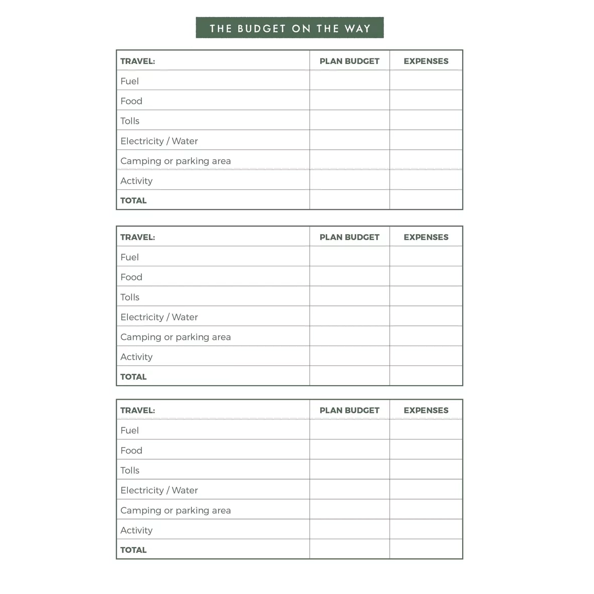 Vanlife Travel Diary - Record your camping adventures