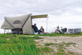 Inflatable micro caravan for cyclists with space for 2 people - B-TURTLE