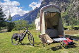 Inflatable micro caravan for cyclists with space for 2 people - B-TURTLE