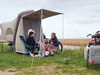 Inflatable micro caravan for cyclists with space for 2 people - B-TURTLE