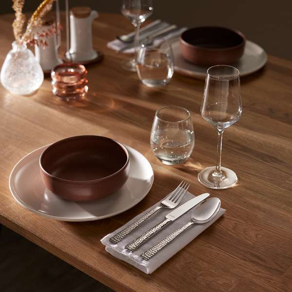 Felicity hammered cutlery set 24-piece for 6 people - elegant and contemporary cutlery - Amefa