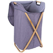 Laundry bag/storage basket with a linen-look fabric and bamboo frame - BoCamp