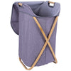 Laundry bag/storage basket with a linen-look fabric and bamboo frame - BoCamp