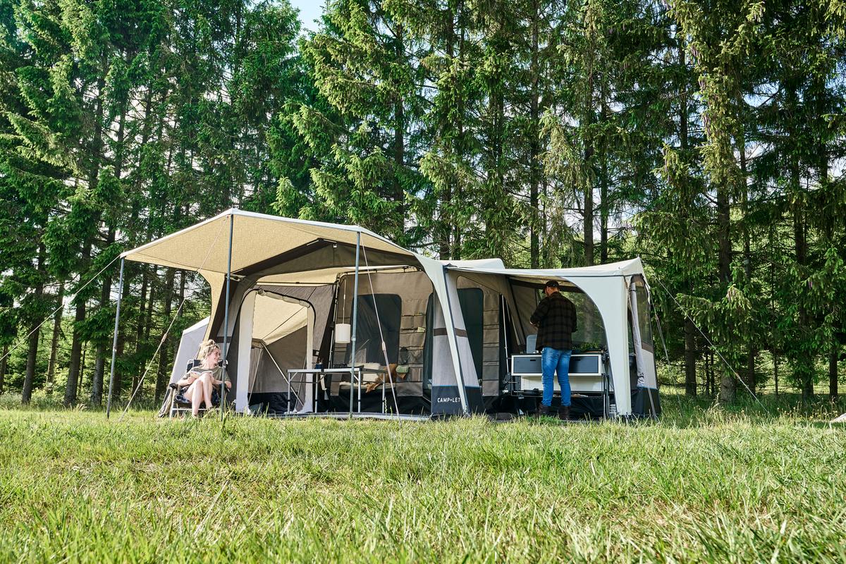 camp-let trailer tent Braked / White Color:Black w/Smolder Blue Urtopia E-Bike Leasing – multi-buy