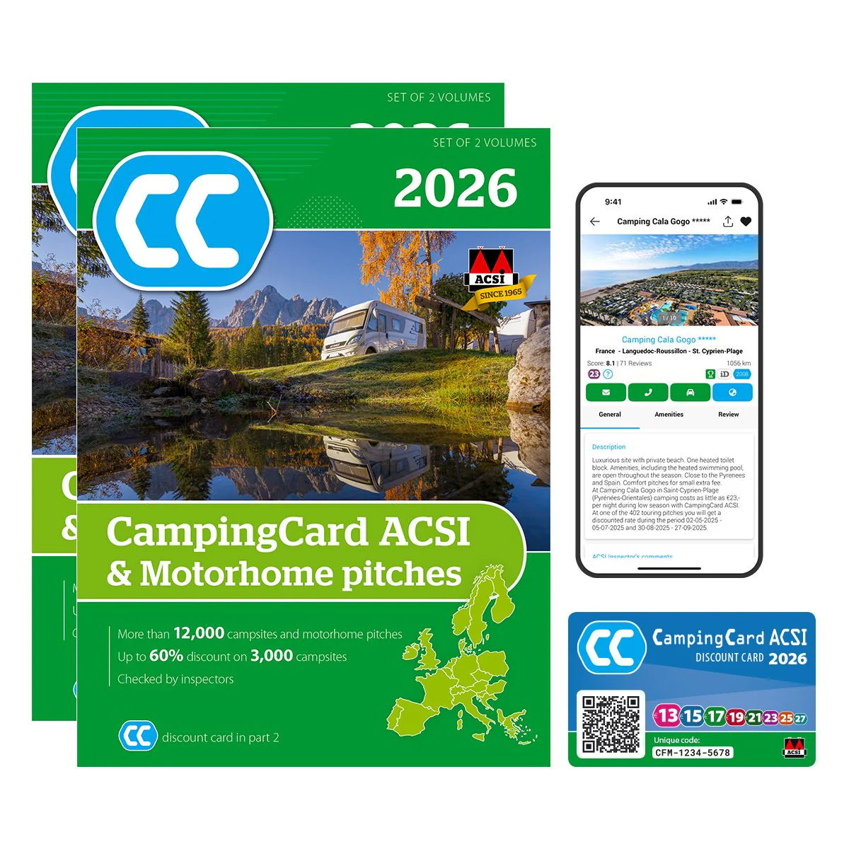 CampingCard ACSI et emplacements pour camping-cars 2026 Parties 1 et 2 NL-D-FR
