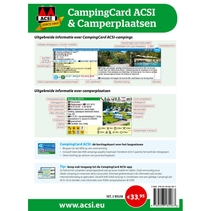 CampingCard ACSI and Motorhome Sites 2026 Parts 1 and 2 NL-D-FR