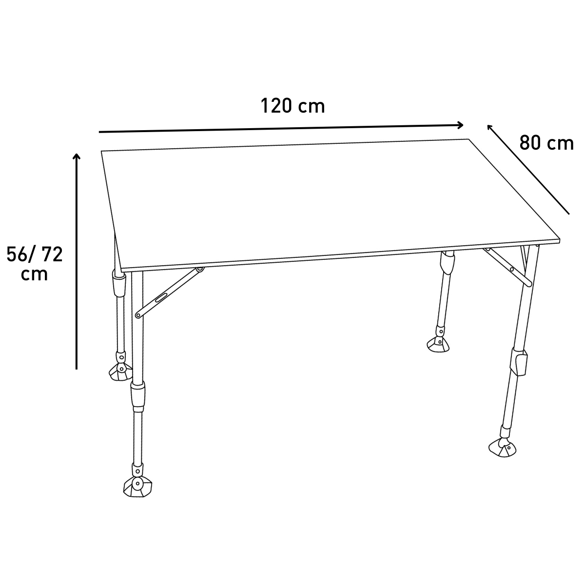 Camping table Bambou with foldable tabletop in 2 parts - Trigano