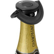 Champagnefles met zwarte champagnestop Gusto