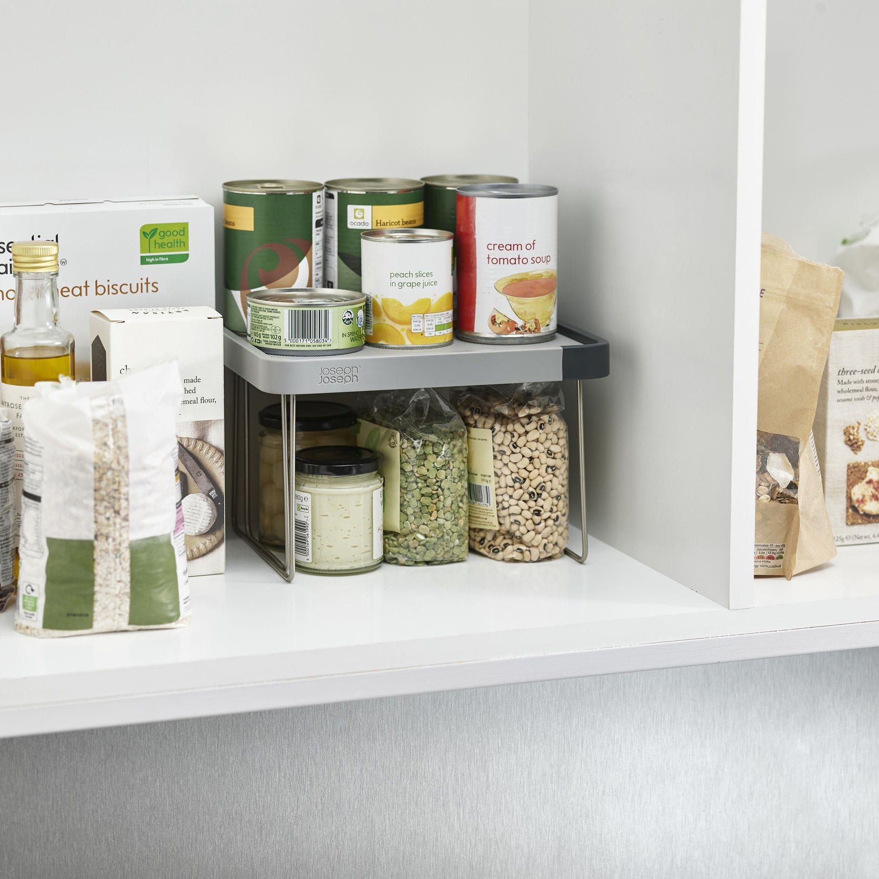 Cachpib Uittrekbare kastorganizer, schuiflade pantry-plank met dempingsgeleider, robuuste uitrolbare voorraadplanken voor badkamer en keuken - boren en spijkeren niet nodig 30-43 CM One Cachpib Uittrekbare kastorganizer, schuiflade pantry-plank met dempingsgeleider, robuuste uitrolbare voorraadplanken voor badkamer en keuken - boren en spijkeren niet nodig 30-43 CM One