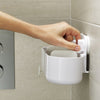 Douche rek wit met zuignappen bevestigd aan douche wand