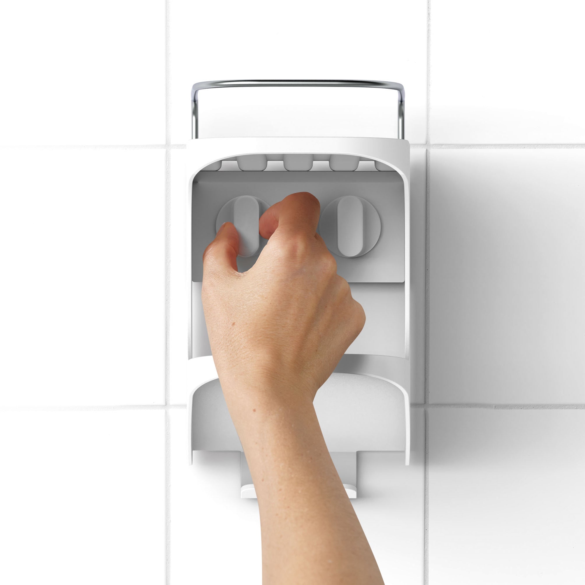 Shower rack in 2 levels with suction cups to attach Capsule- Joseph Joseph