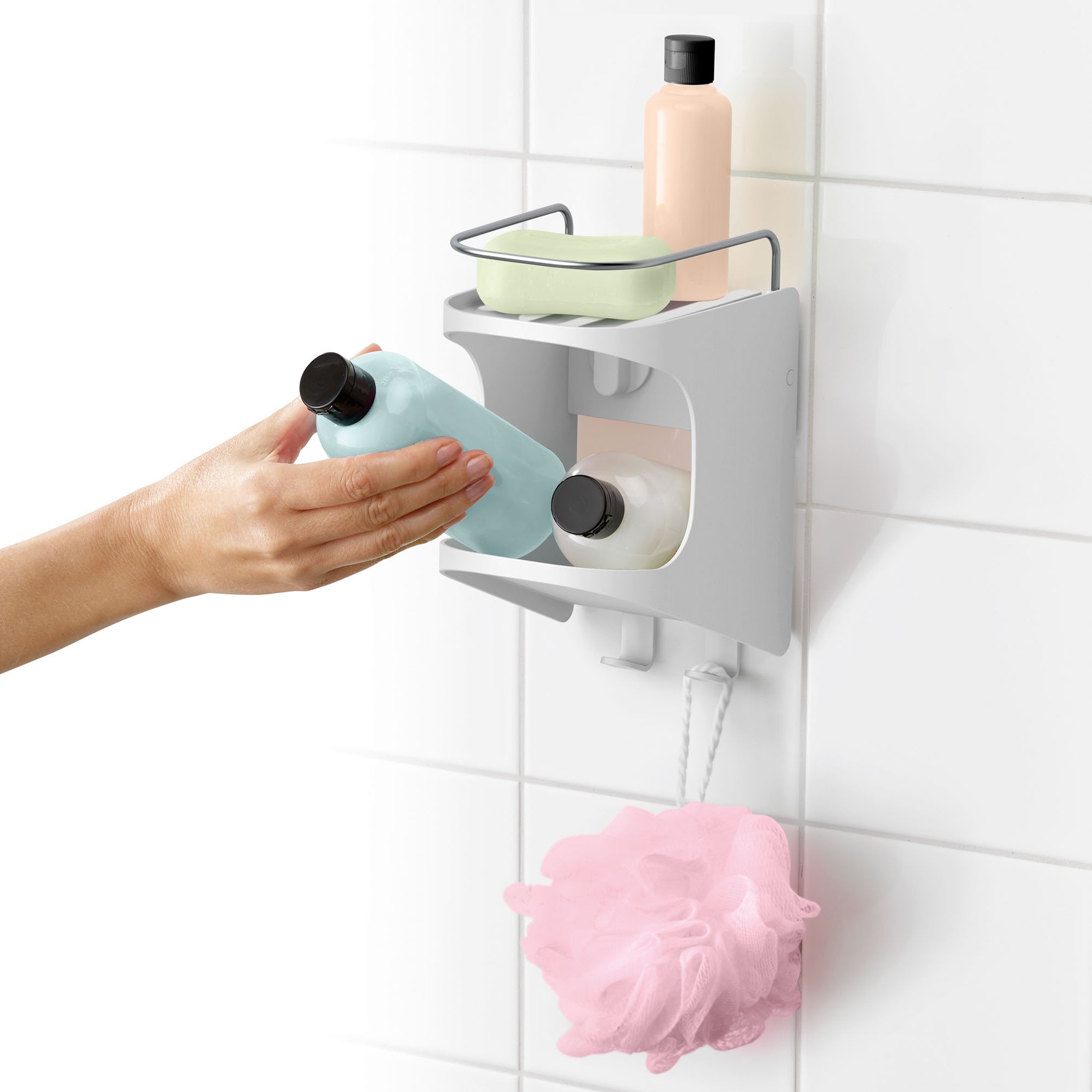 Shower rack in 2 levels with suction cups to attach Capsule- Joseph Joseph