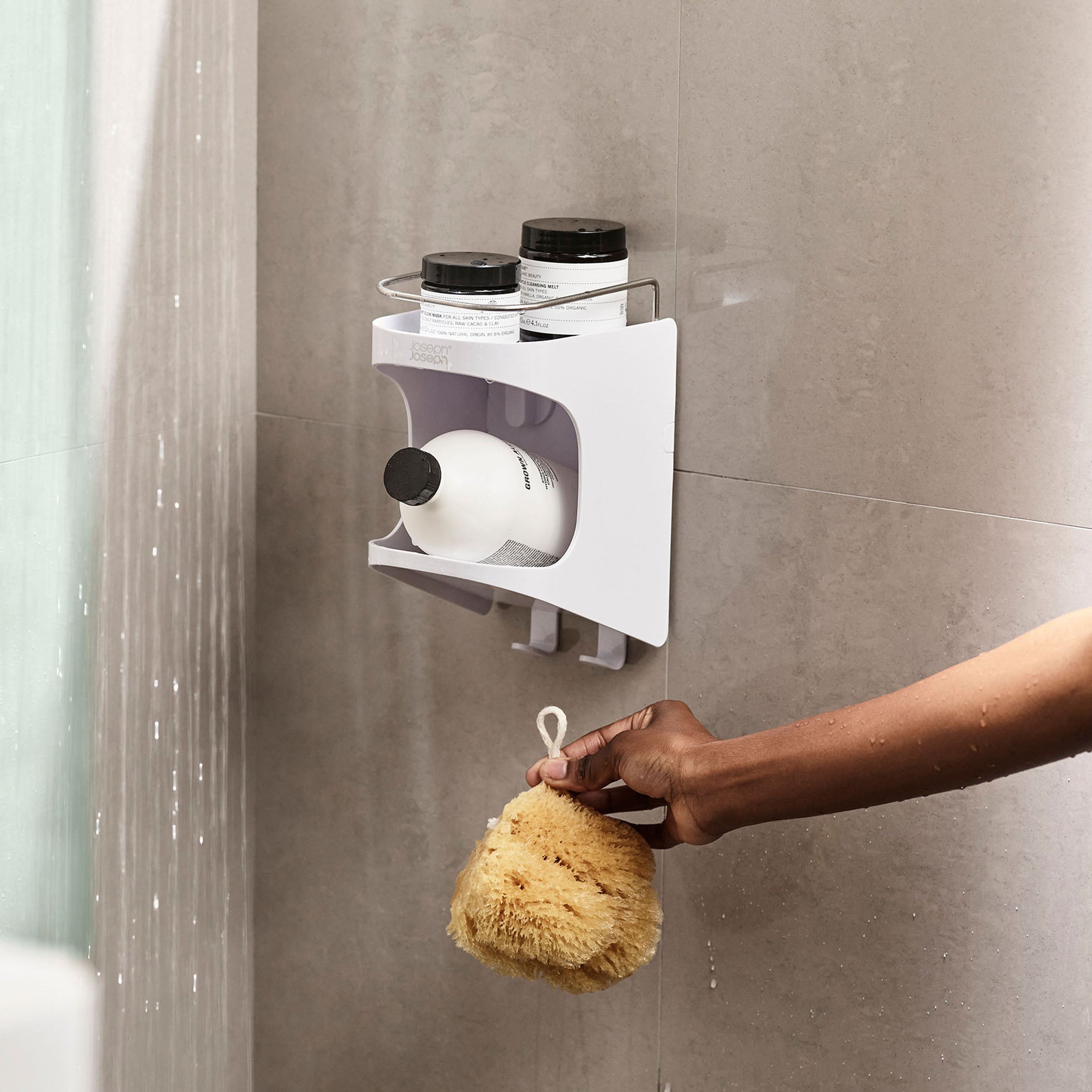 Shower rack in 2 levels with suction cups to attach Capsule- Joseph Joseph