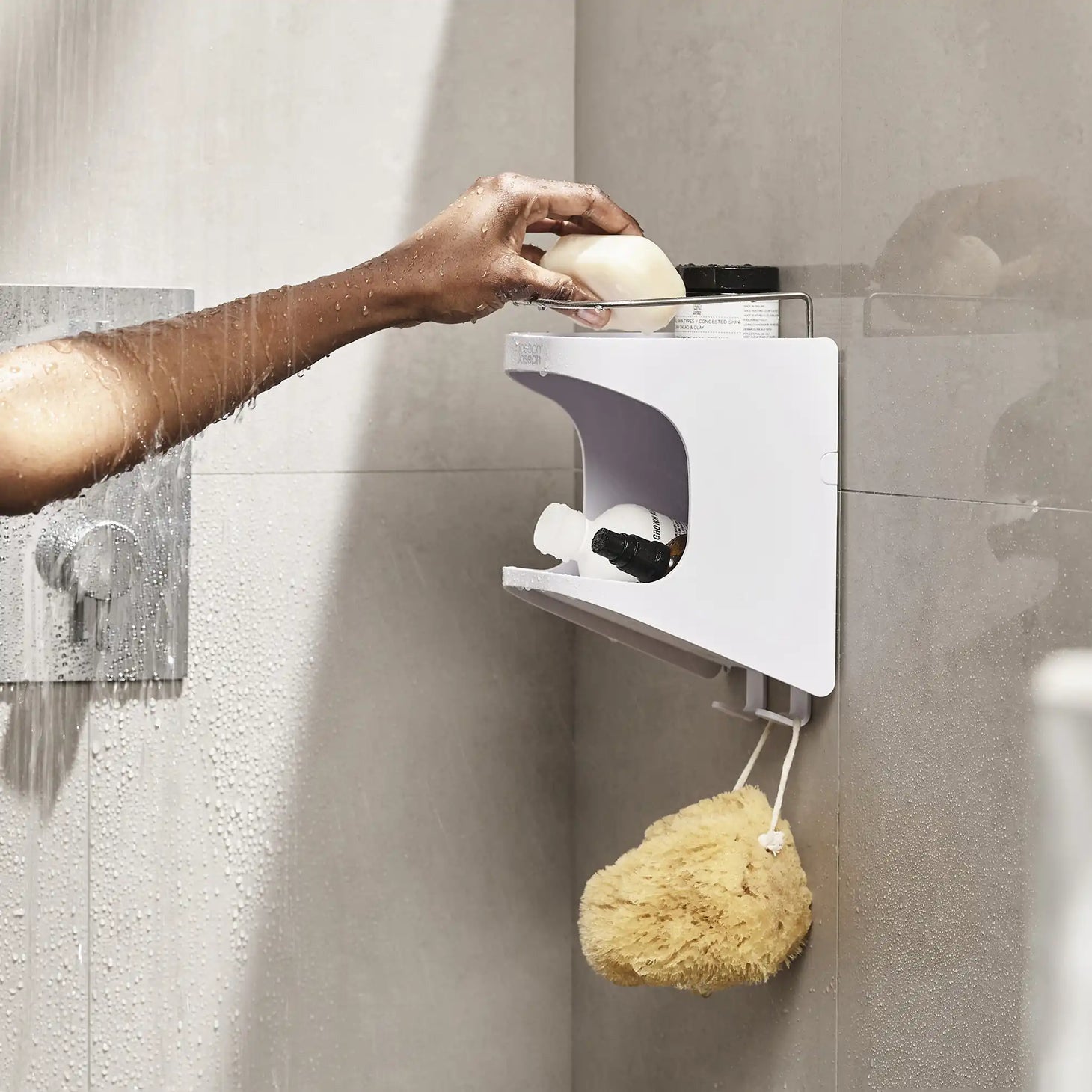 Shower rack in 2 levels with suction cups to attach Capsule- Joseph Joseph