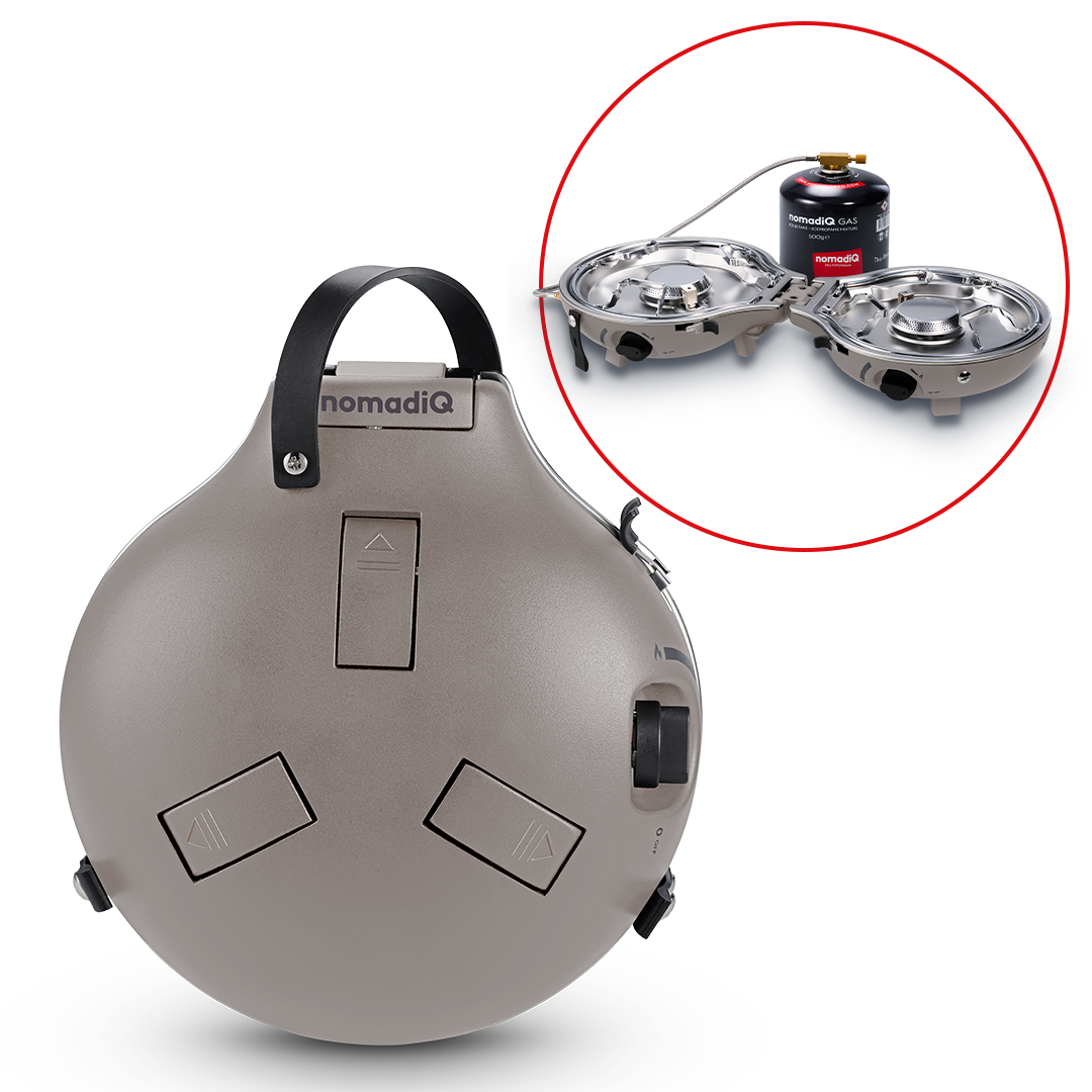 Portable outdoor 2-burner gas stove - Nomadiq