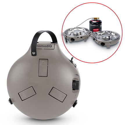 Portable outdoor 2-burner gas stove - Nomadiq