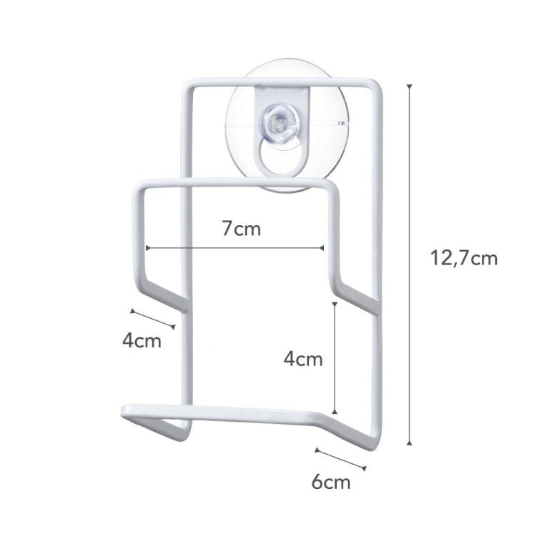 Dubbele sponshouder met zuignap van Yamazaki wit afmetingen