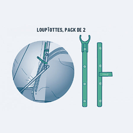 Set van 2 oplaadbare led lampen draagbaar of vast te klikken aan de tent voor NaïtUp QUATRO-FAMILY