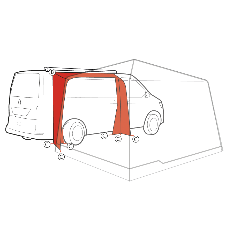 Outwell Fastlane 300 vehicle connect - vehicle connection - gray