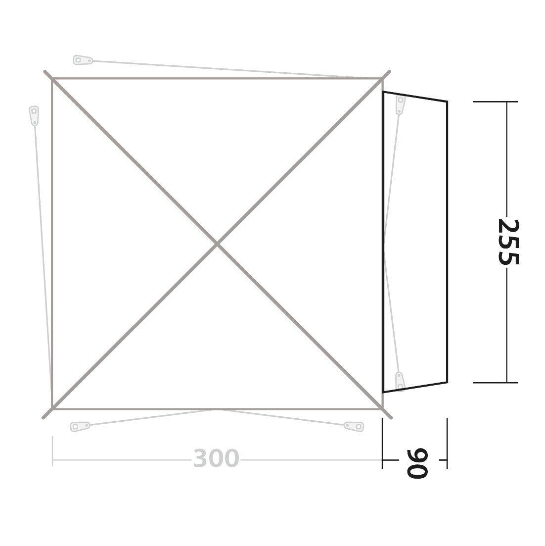 Outwell Fastlane 300 vehicle connect - vehicle connection - gray