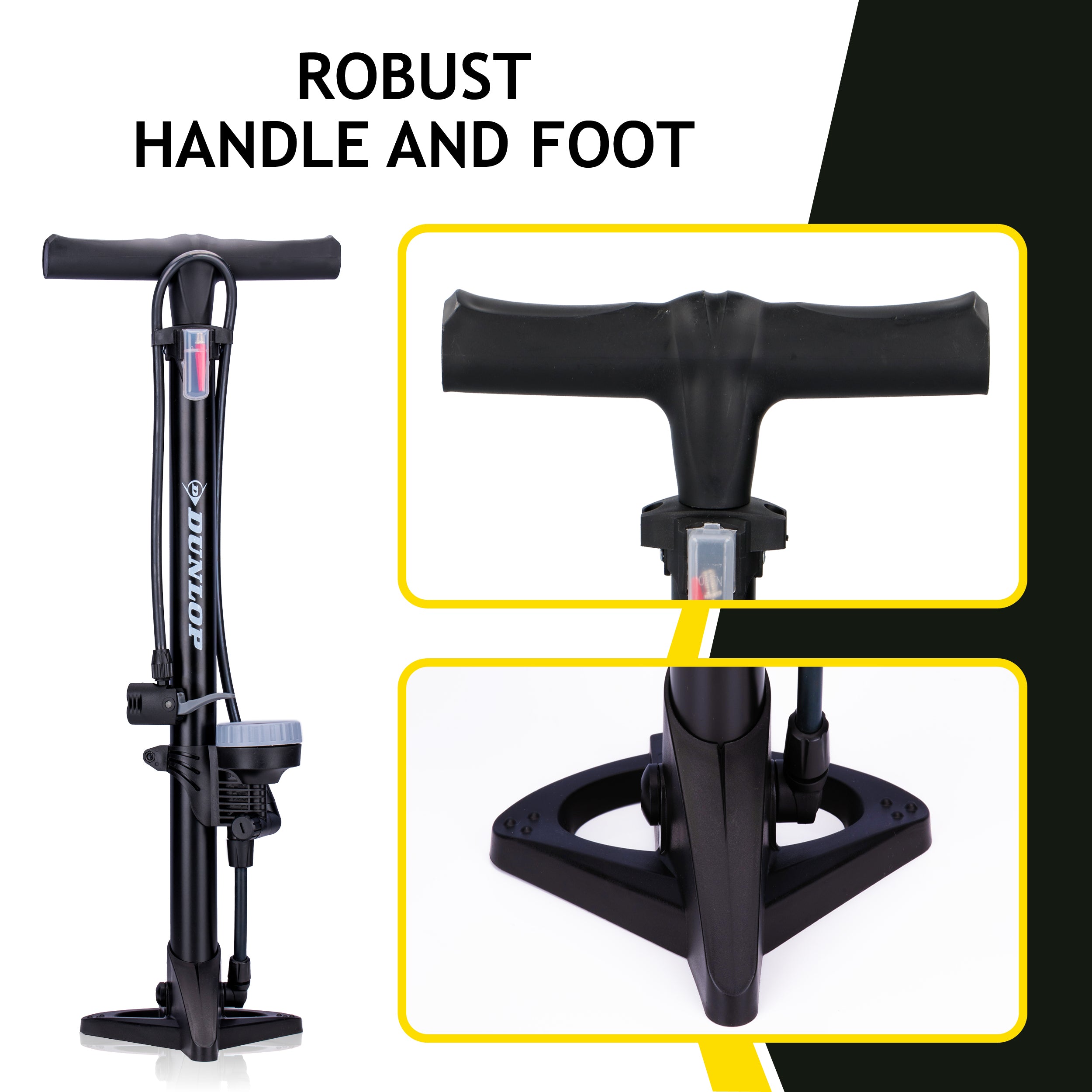 fahrradpumpe fuss Fahrradpumpe mit Manometer, geeignet für Schrader-, Presta- und Dunlop