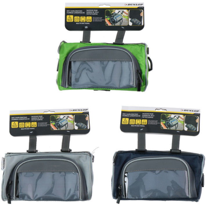 Water-repellent bicycle handlebar bag with smartphone holder 20x12x12 cm - Dunlop