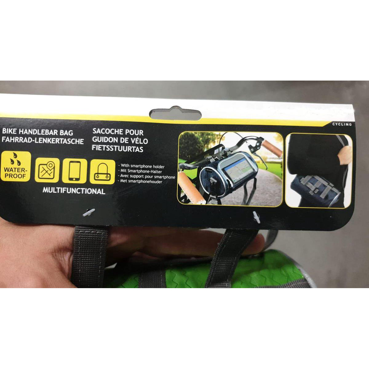 Water-repellent bicycle handlebar bag with smartphone holder 20x12x12 cm - Dunlop