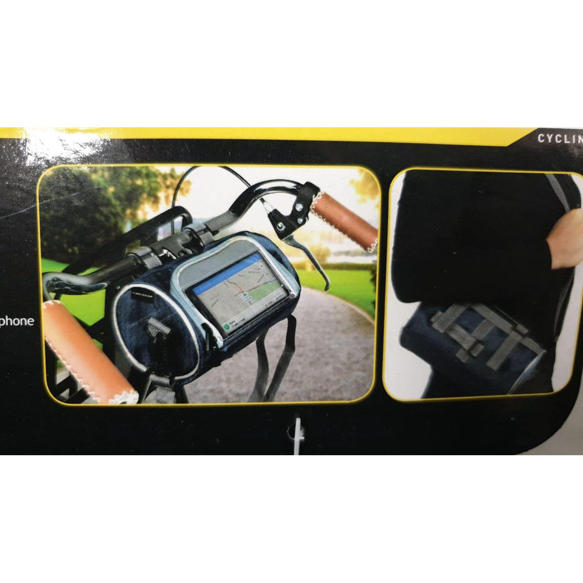 Water-repellent bicycle handlebar bag with smartphone holder 20x12x12 cm - Dunlop