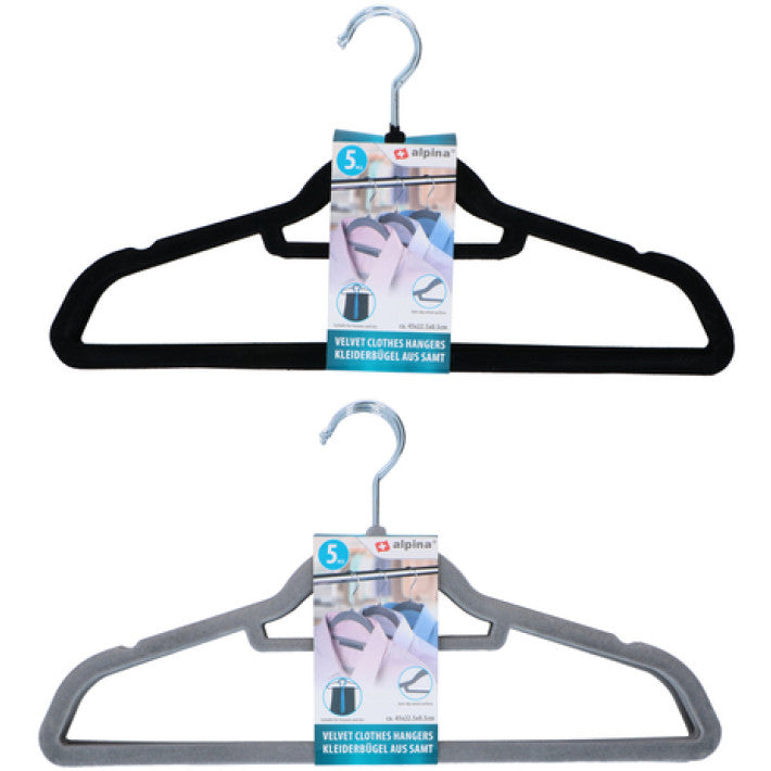 Velvet clothes hanger and connector - Alpina