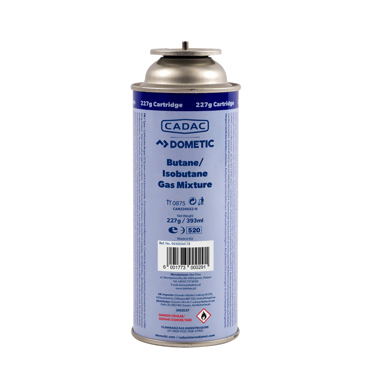 Gaskartusche 227 g mit Bajonettanschluss – 4er-Pack – Cadac