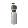 Stainless steel drinkfles van Black & Blum met uitgetrokken Olive Green draaistop