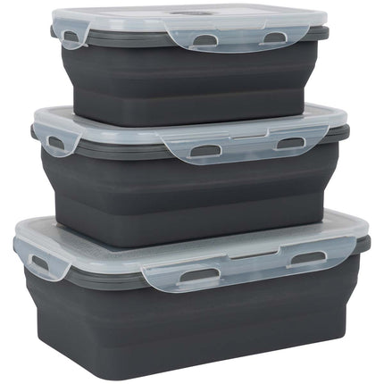 Silicone containers - foldable - set of 3 - Gimex