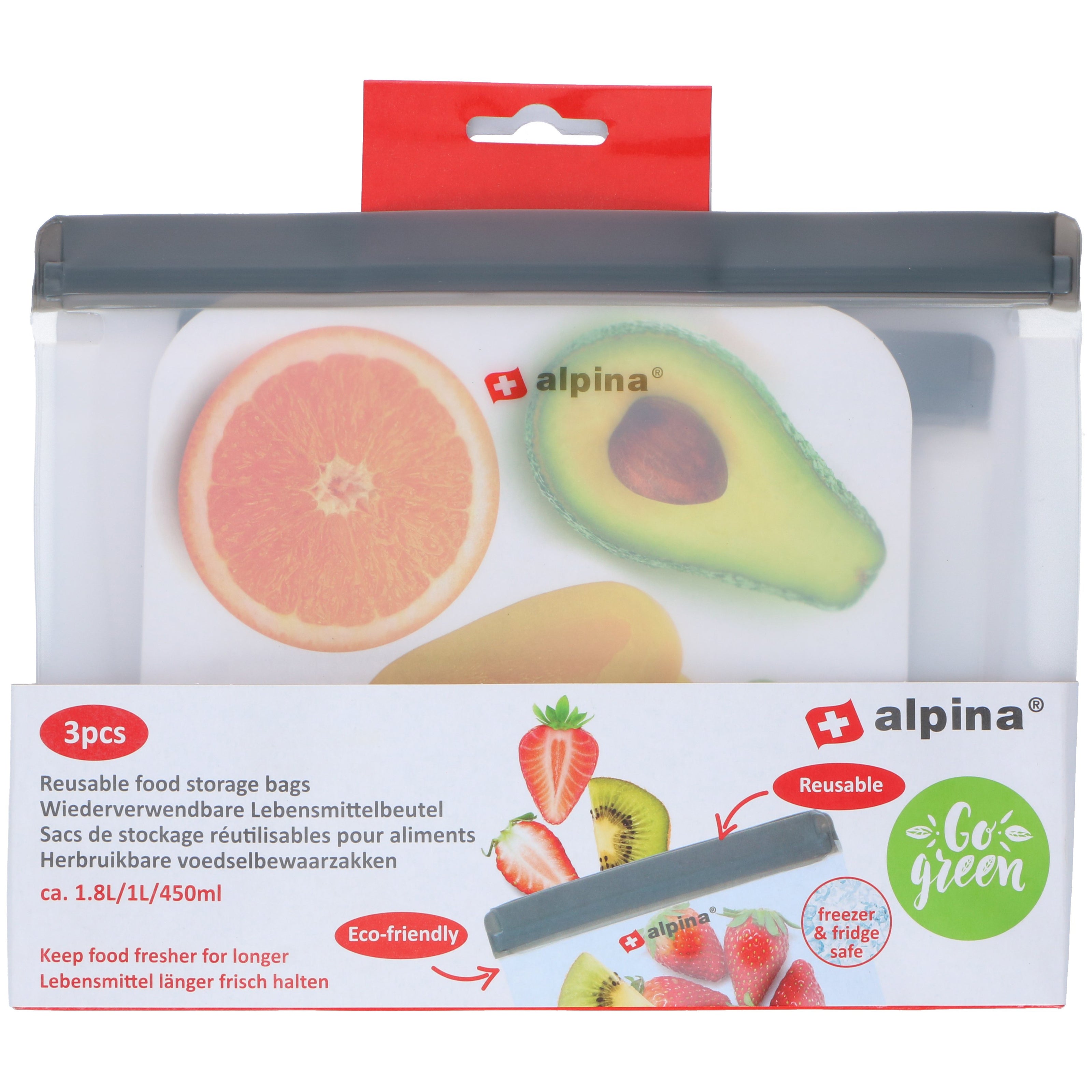 Food storage bags - reusable - set of 3 pieces - Alpina