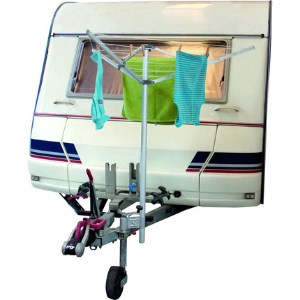 Holder to attach rotary clothesline to the drawbar - Haba