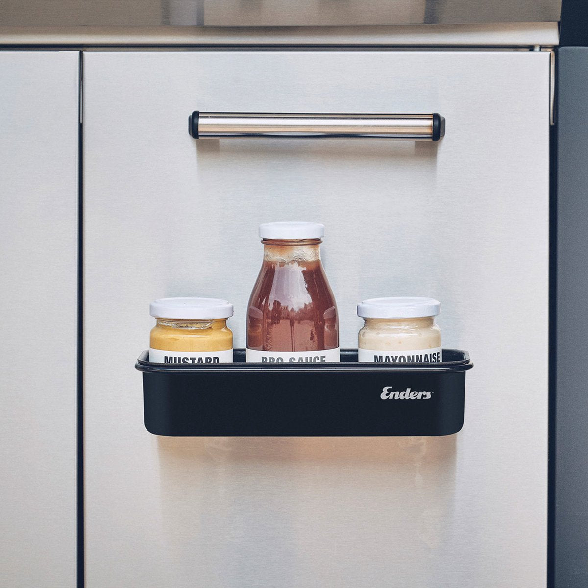 Holder for oil brush herbs and rubs - magnetic to attach to the bbq Grill Mags - Enders