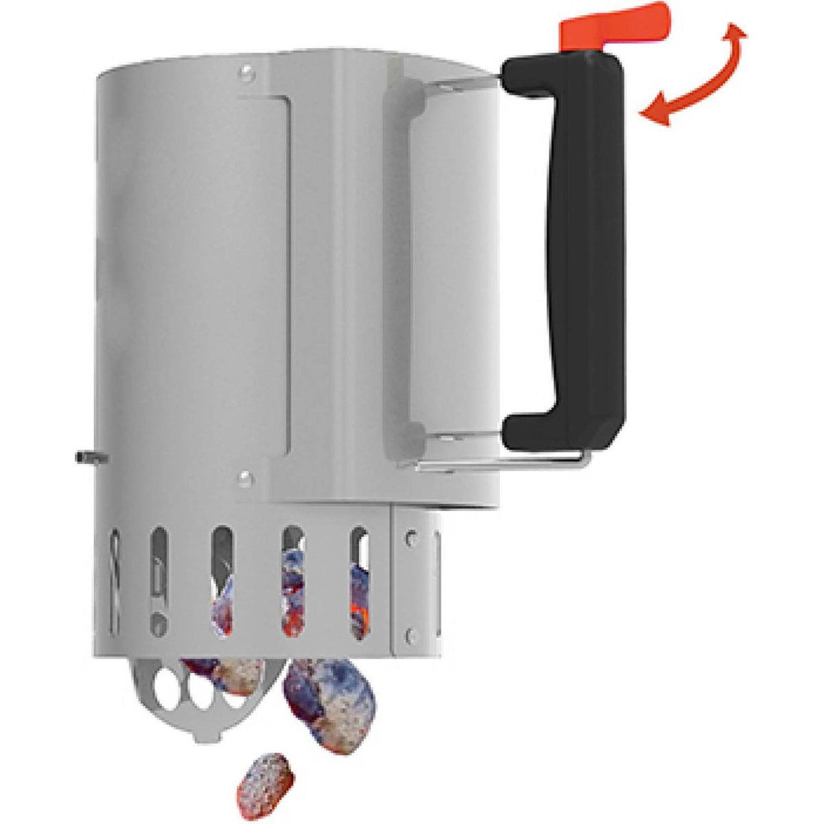 BBQ charcoal or briquettes starter in stainless steel with Safe Drop - Barbecook